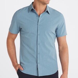 01.ALGO GridTech Tommi Short Sleeve Commuter Shirt Green Large New With Tags‎